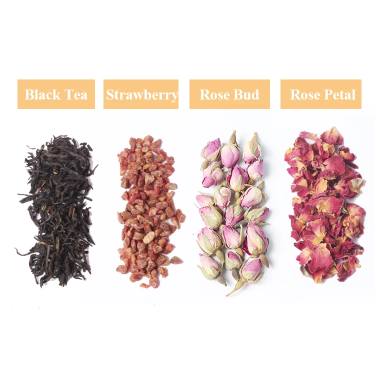 Strawberry Rose Flavored Pure Ceylon Black Tea