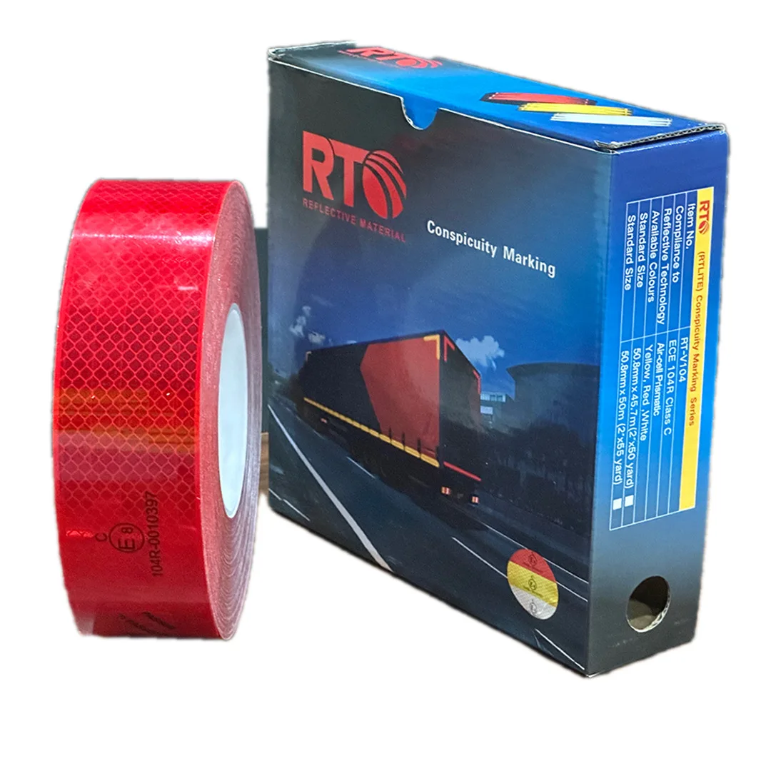 5.08cm*45.7m Emark Ece104R RTLITE E8 Code Approval Safety Warning Conspicuous Vehicles Reflective Tape