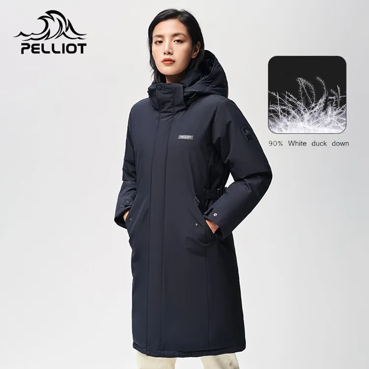 OEM custom logo Eco-friendly  90/10 white down puffer jacket women winter outdoor casual long parkas