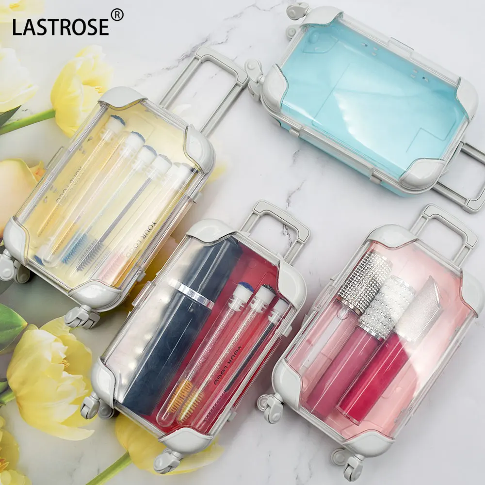Private Label Eyelash Mini Luggage Suitcase Set for Lashes Extension Shampoo Brush Eyelash Cleaner and Eyelash Cleansing Foam