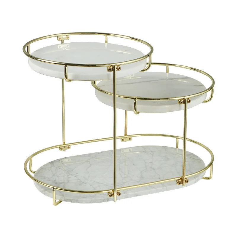 
Nordic multi-layer dressing table storage rack bathroom marble shelf 