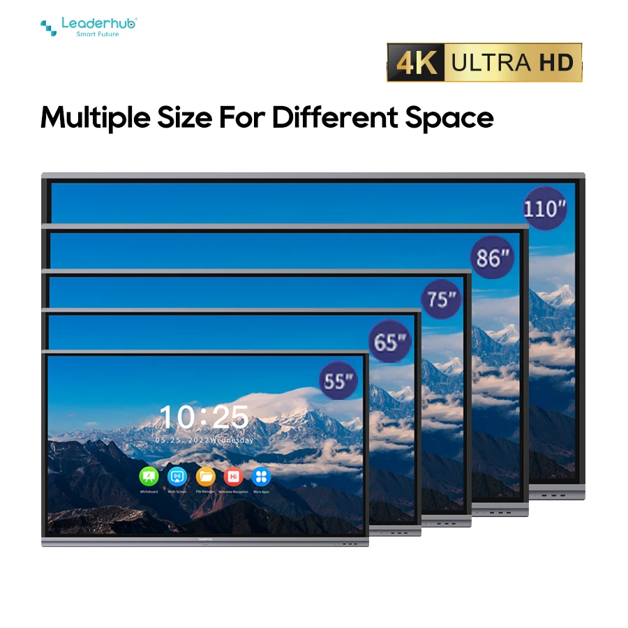 Leaderhub 86 Inch Digital Touch Screen Interactive Whiteboard Smart Board  For School Teaching