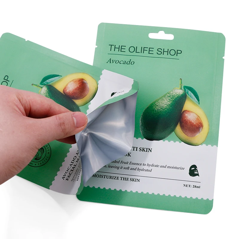 Aluminum Foil Cosmetic Sample Sachet Print Plastic 3 Sides Sealale Skin Care Facial Mask Packaging Beauty Sheet Bags