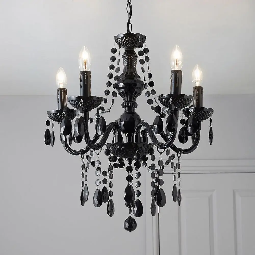 modern new design metal and plastic chandelier Black and white 5 Lamp  Ceiling light real shot HT72888-5C