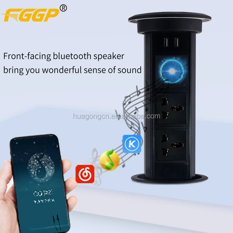 Черная Лидер продаж, фабрика FGGP, моторизованная Выдвижная наружная вилка для кухни, Настольная универсальная розетка schuko из Израиля