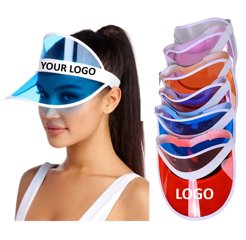 2023 Customized Cheap Summer Beach Promotional Plastic Visor Cap Plastic Sun Visor Hat