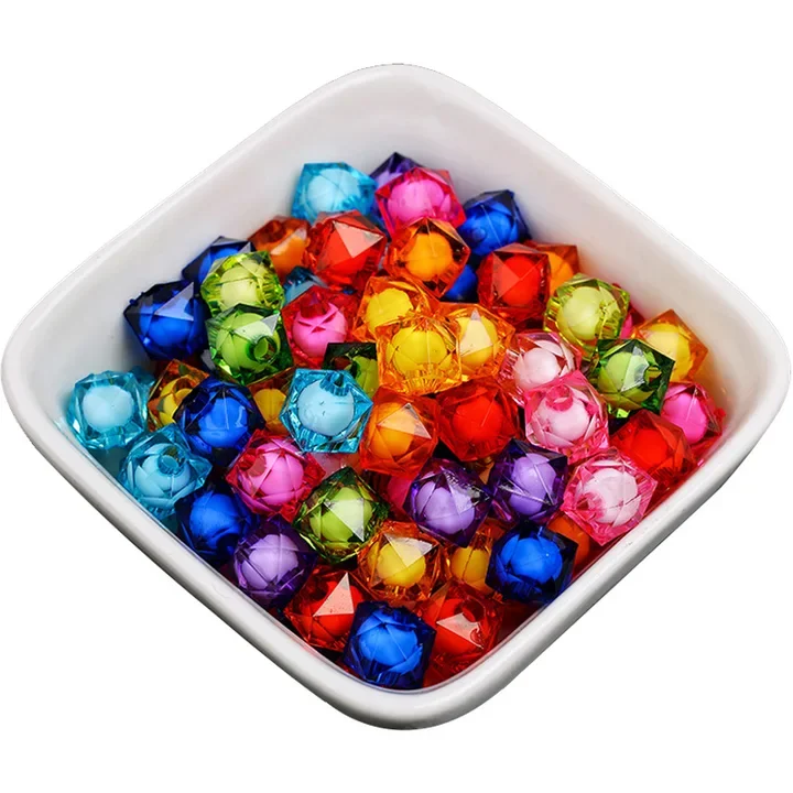 Wholesale 8mm 10mm 12mm Red Blue Green Purple Plastic Square Acrylic Cube Beads For Jewelry Making