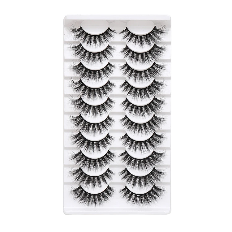 Wholesale 10 Pairs Cat Eye Lash False Strip Lashes 8D Natural Lashes Fluffy Eyelashes