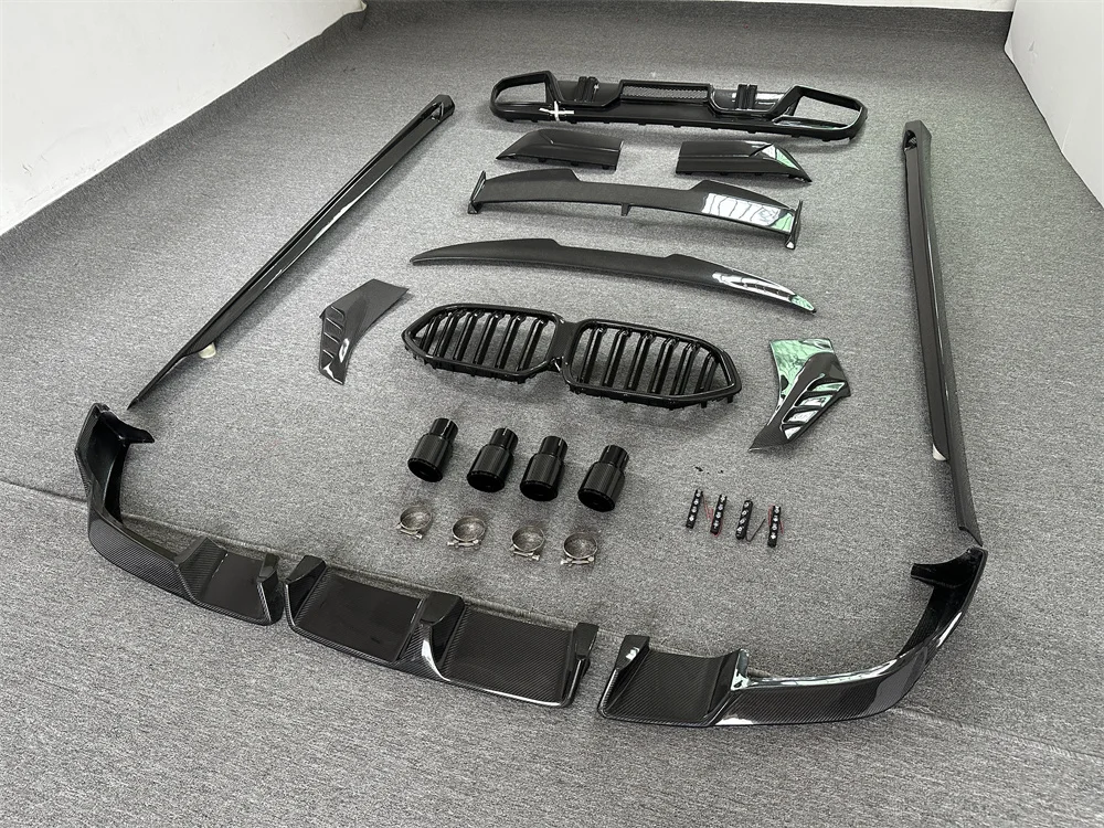 LD Style X6M Body Kit For BMW X6M F96 Front Lip Side Skirts Top Wing Spoiler F96 X6M Carbon Fiber Body Kits 2019+