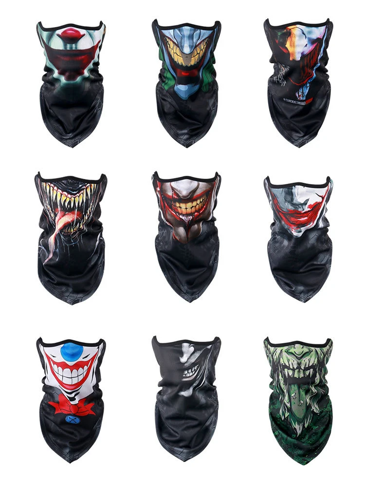 
3D custom print scarf cooling headwear Half head tube bandana dog neck gaiter face Cover mask 