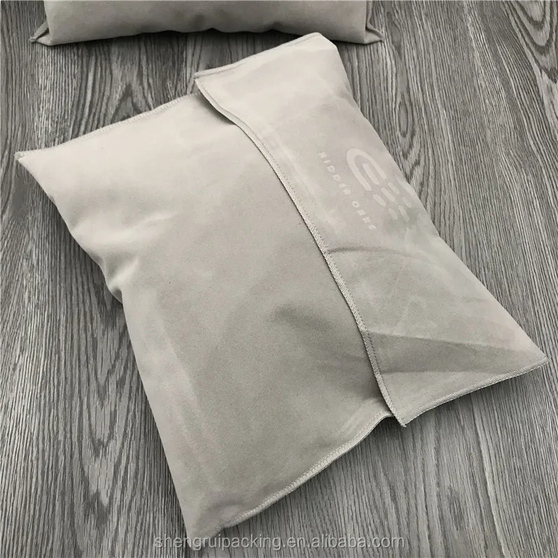 NEW arrival high end grey velvet pouch with flap, suede envelope pouch for gift