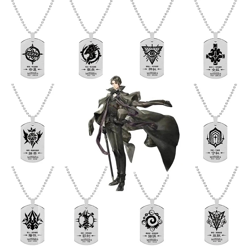 Anime Lord of the Mysteries Necklace Symbol Pattern Slivery Stainless Steel Pendant Necklaces for Unisex Fashion Jewelry