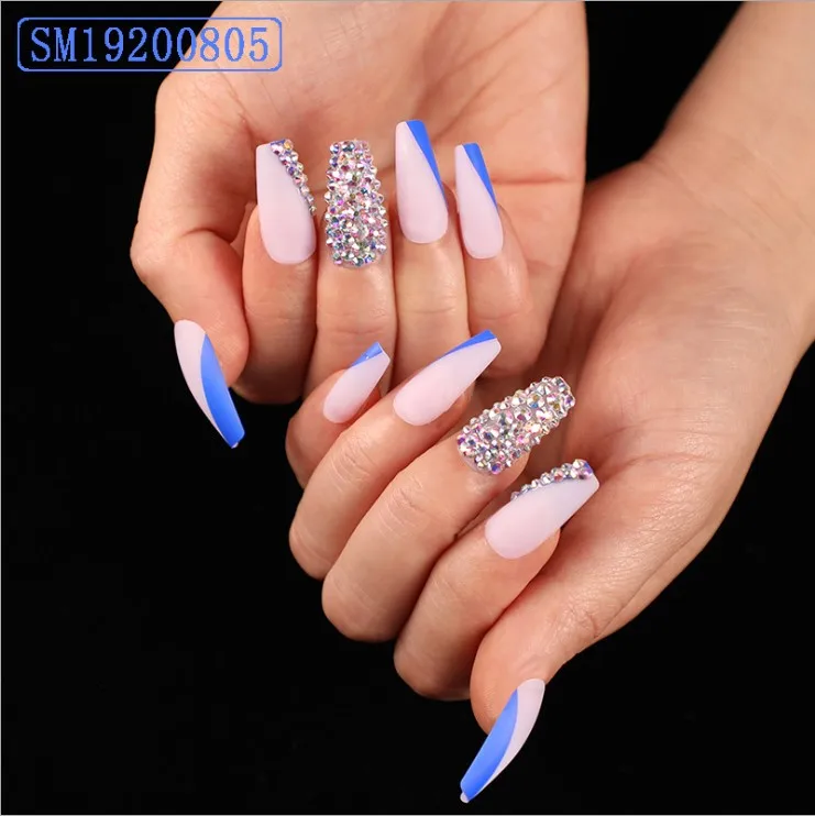 Плащ в стиле частный ярлык покупателя искусственные поддельные накладные ногти дизайна палец для легкой фиксации 24 шт./кор. alvilable 7-15days из АБС-пластика