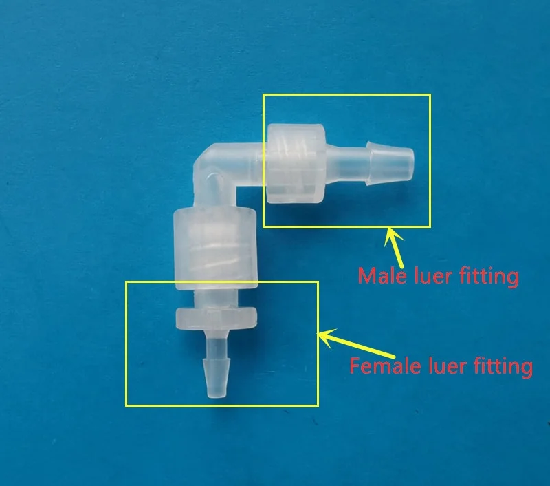 Plastic elbow L 90 degree male female luer lock connector combi male to female luer coupler adapter