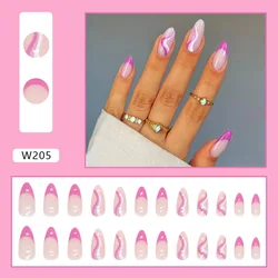 adiyat cheap price Acrylic 24pcs ABS new Designed full cover Short Almond ballet luxury style fashion Press On Fake Nails