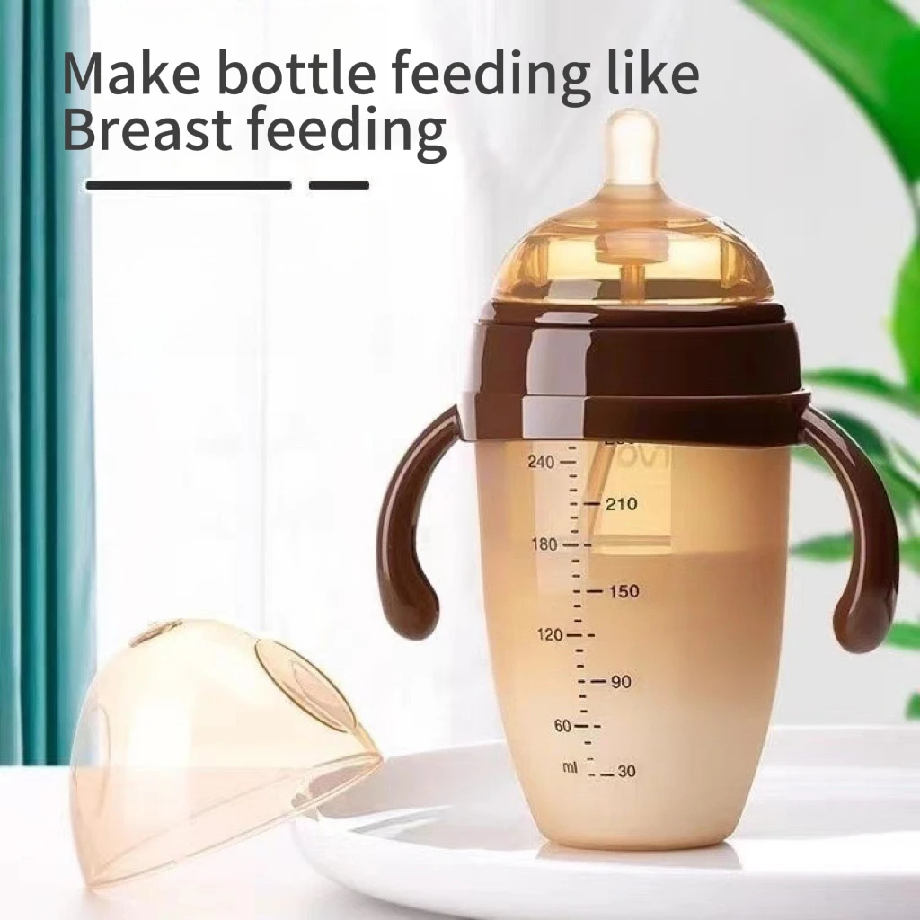 BPA-Free 240/330ml Silicone Baby Milk Bottle Safe Squeezing Nursing Bottle for Newborn Baby Food and Drinks