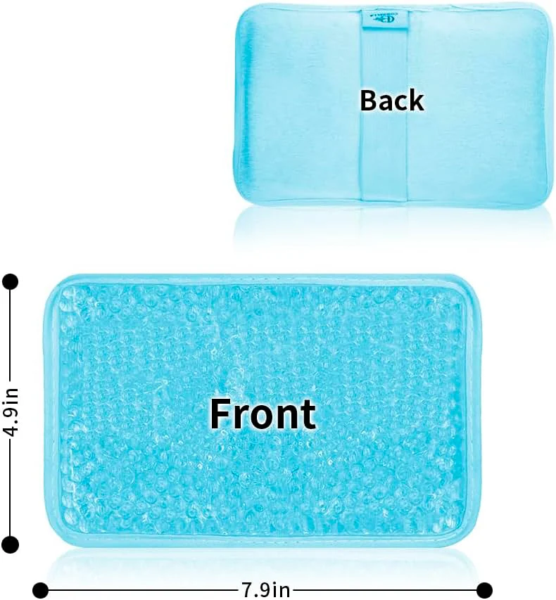 Reusable Hot and Cold Therapy Gel Beads Ice Pack for Body Pain Relief Cooling Bag with Plush Back Elastic Cord