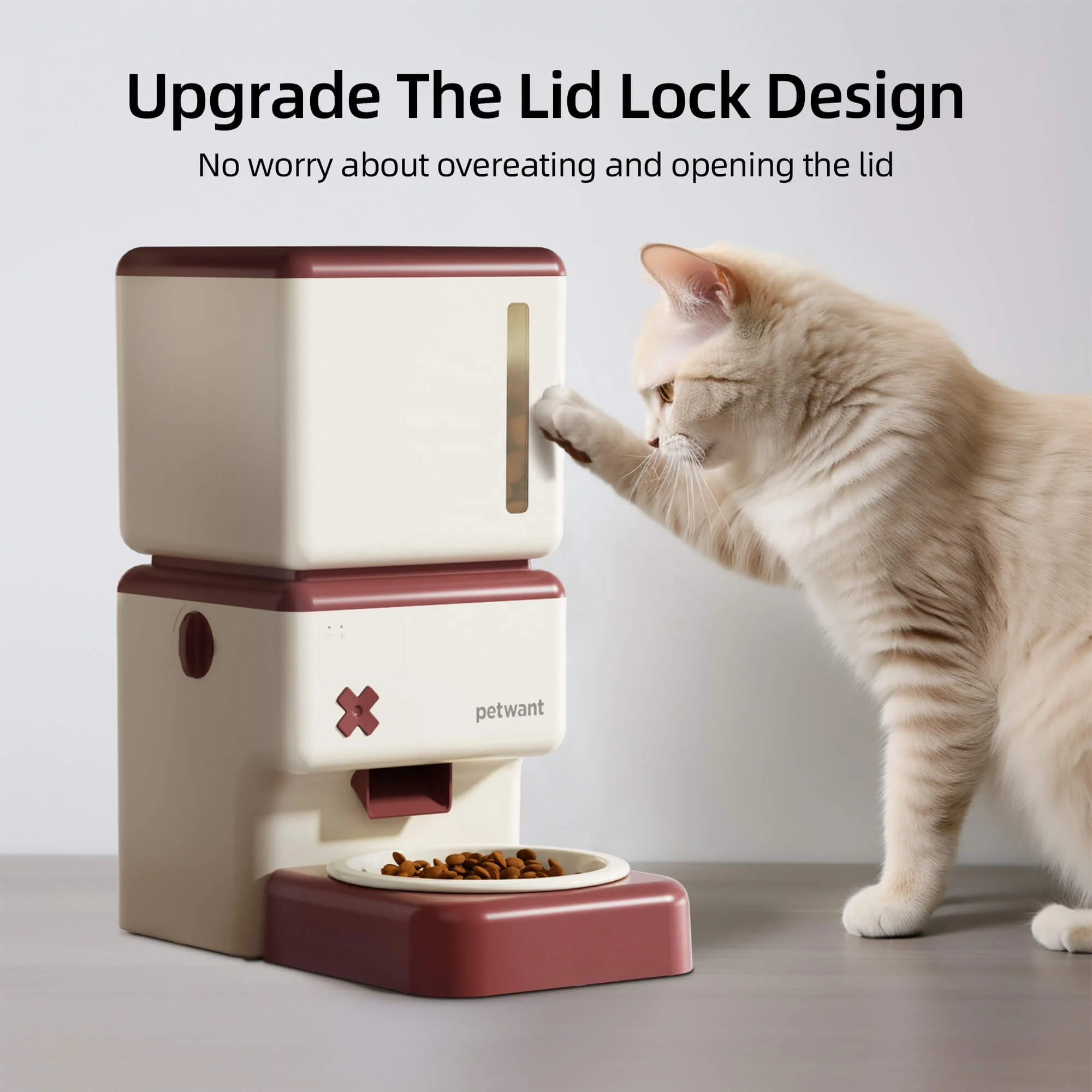 Petwant OEM ODM Wholesales 3.5L Smart WIFI Tuya APP Remote Feeding Auto Pet Food Dispenser With Ceramic Bowls