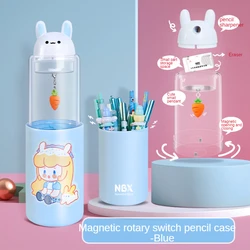 NBX Оптовая Продажа kawaii прозрачные многофункциональные магнитные акриловые держатели для ручек для стола для девочек пластиковый пенал