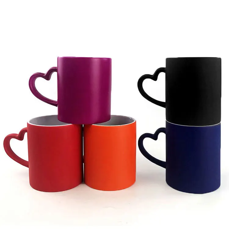 Custom color changing sublimation mugs Frosted Magic Cup