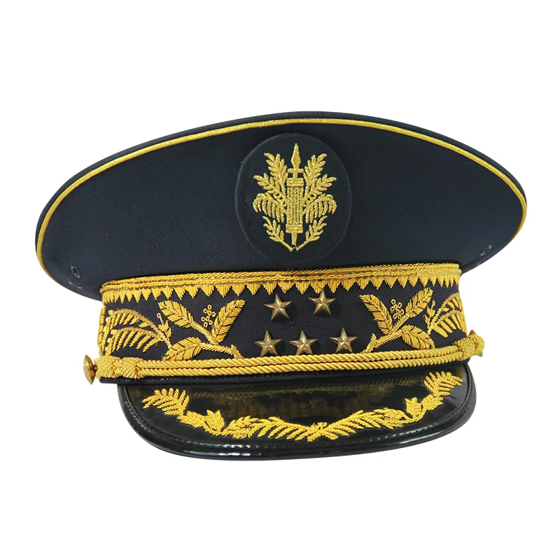 OEM high quality military uniform officer with double oak leaf tips and embroidered hat badge