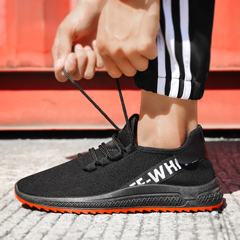 Повседневная спортивная мужская обувь, текстильная Весенняя дышащая новая обувь для бега, прочные низкие кроссовки в Корейском стиле