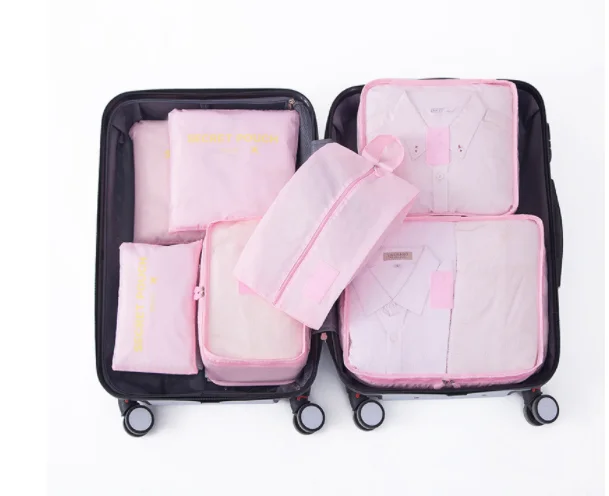 6 PCS Travel Storage Bag Set for Clothes Tidy Organizer Wardrobe Suitcase Pouch Travel Organizer Bag Case Shoes Packing Cube Bag