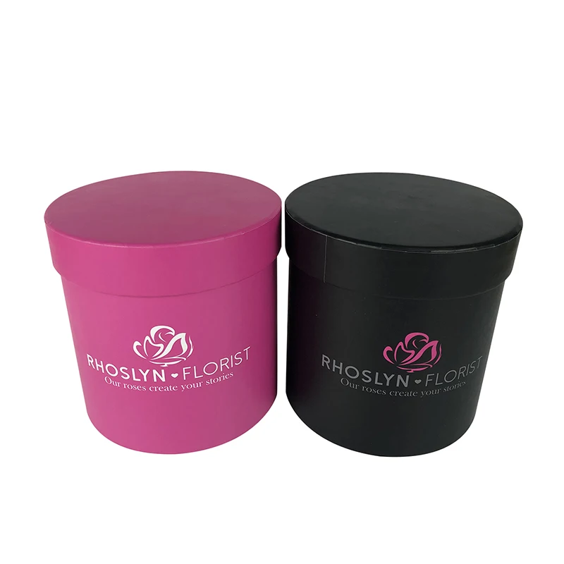 wholesale luxury rose Cylinder gift boxes for flowers round flower box for bouquets
