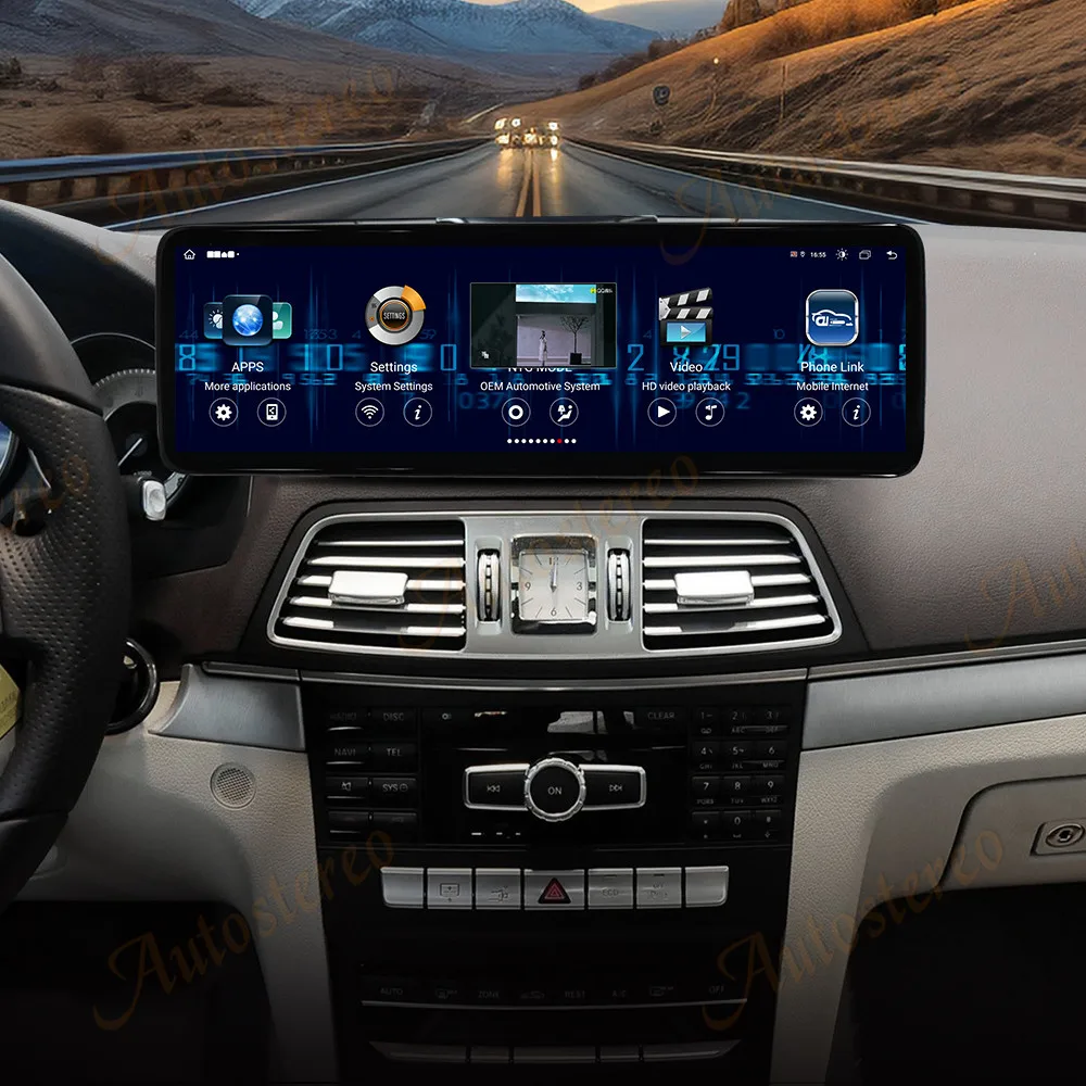 14.9 Inch Android 13 For Mercedes Benz E Class 2013-2014 Car Stereo With GPS Navigation WIFI Mirrorlink Radio Head Unit