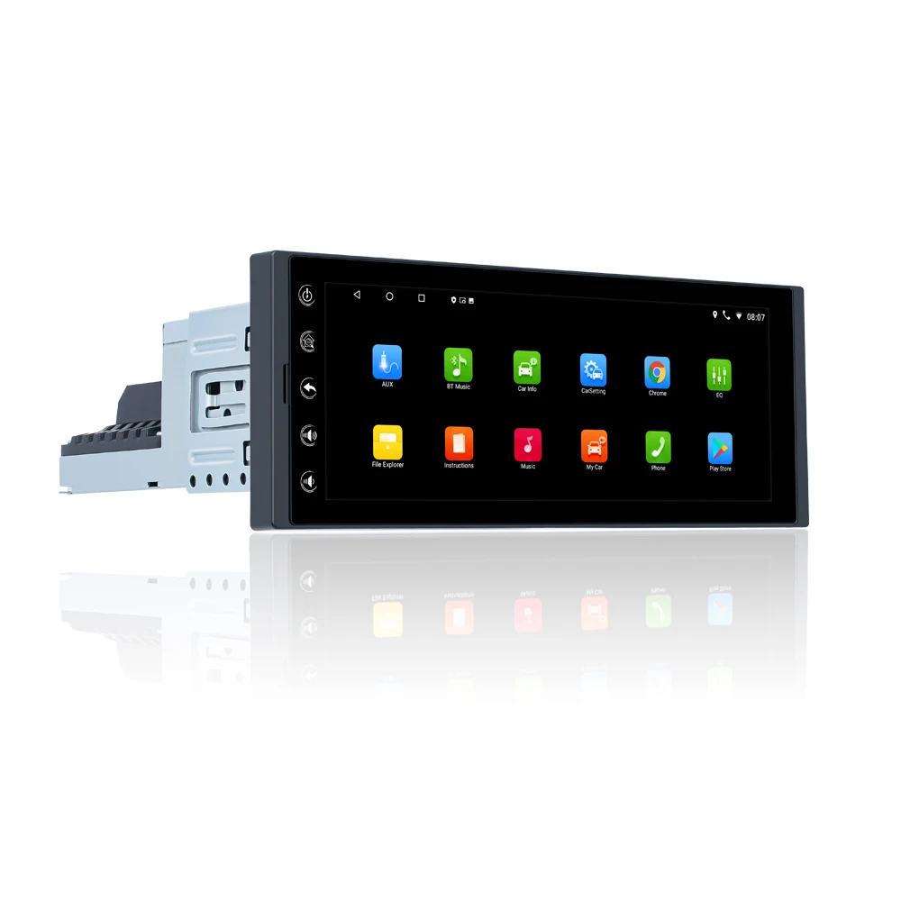 4 Core Single Din 6.9 Inch Android Car Player GPS WiFi 2 USB Wireless Carplay Android Auto