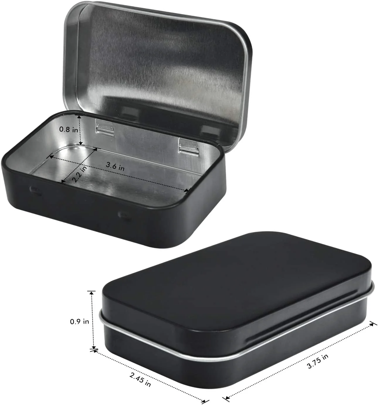 custom metal tin box hinged tin box rectangle black jewellery tin box with hinged lid
