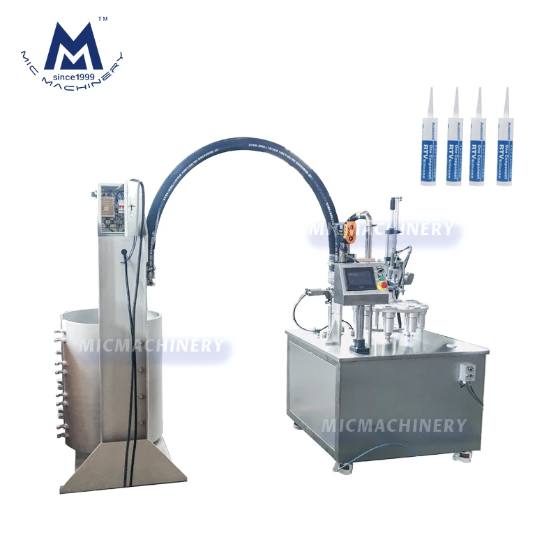 Automatic viscous adhesive resin pu ms glass glue tube cartridge silicone sealant filling machine