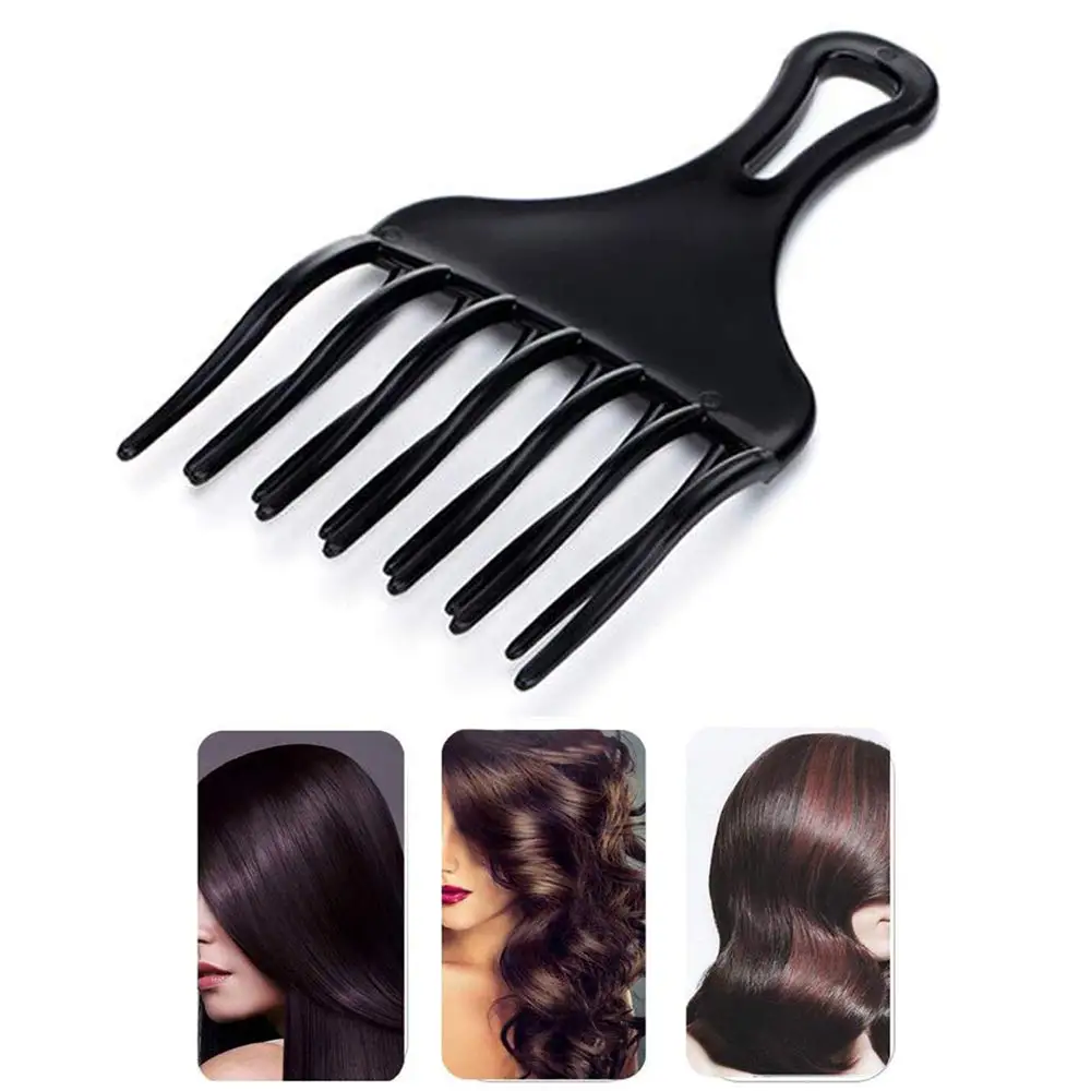 Professional plastic hair afro picks double tooth comb hairdressing styling tool hair clipper comb
