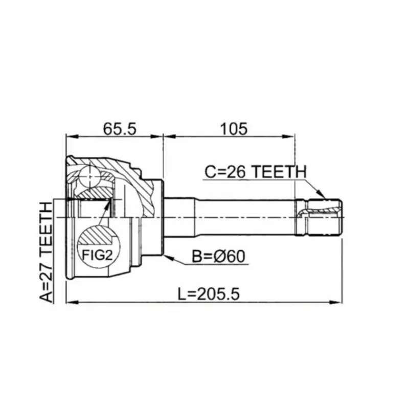 OUTER CV JOINT Drive shaft 27X60X26 for TOYOTA 43460-29057 shaft joint
