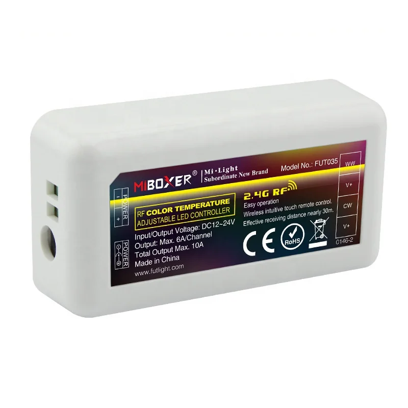 FUT035 Miboxer 2 4 ГГц зоны CCT цветовая температура LED полосы Mi свет контроллер