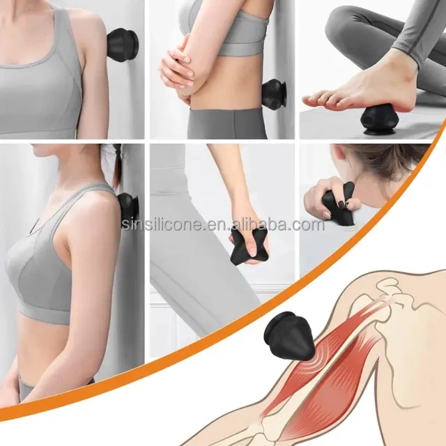 Trigger Point Massager Tool Massage Ball Set, Painless Trigger Set with Suction Cup & Pouch for Foot and Back Muscle Pain and Te