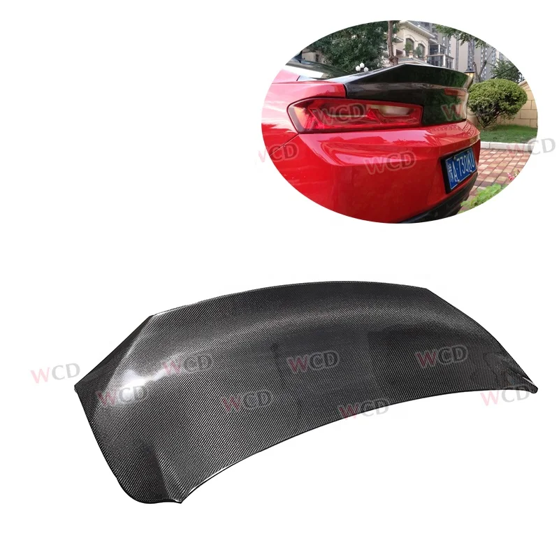 For 2016-2019 Chevy Camaro AC style Carbon Fiber Decklid/Trunklid WITH SPOILER DUCKBILL TRUNK Raised Lip Trunk Boot Bodykit