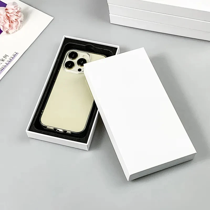 Custom Logo Phone Cover Packaging Rigid Cardboard Box Mobile Cell Phone Case Packaging lid and base Box