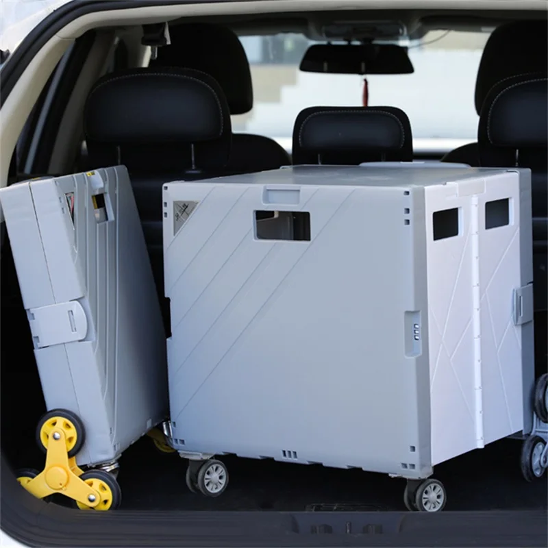 Factory Directly Wholesale Auto Durable Collapsible Plastic Folding Foldable Shopping Cart