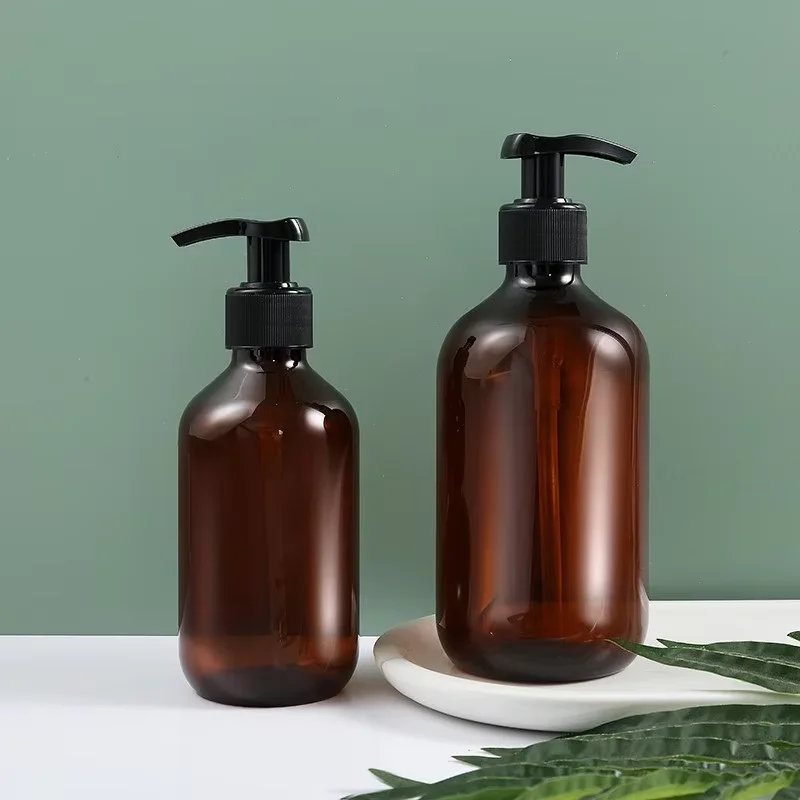 Wholesale 10oz 16oz boston plastic bottle with pump for hair body hand lotion soap pump PET hand sanitizer bottle