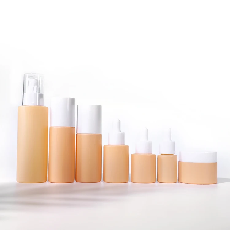 New Design 100/50/40/30/20/15ml Pump Sprayer Colorful Empty Face Foam Bottle Skin Care Set Cosmetic Glass Dropper Bottle Set