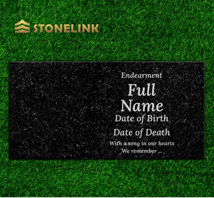 Stonelink OEM/ODM Simple Design Granite Tombstone High Quality China Grey Polished Granite Flat Grave Stone Headstone