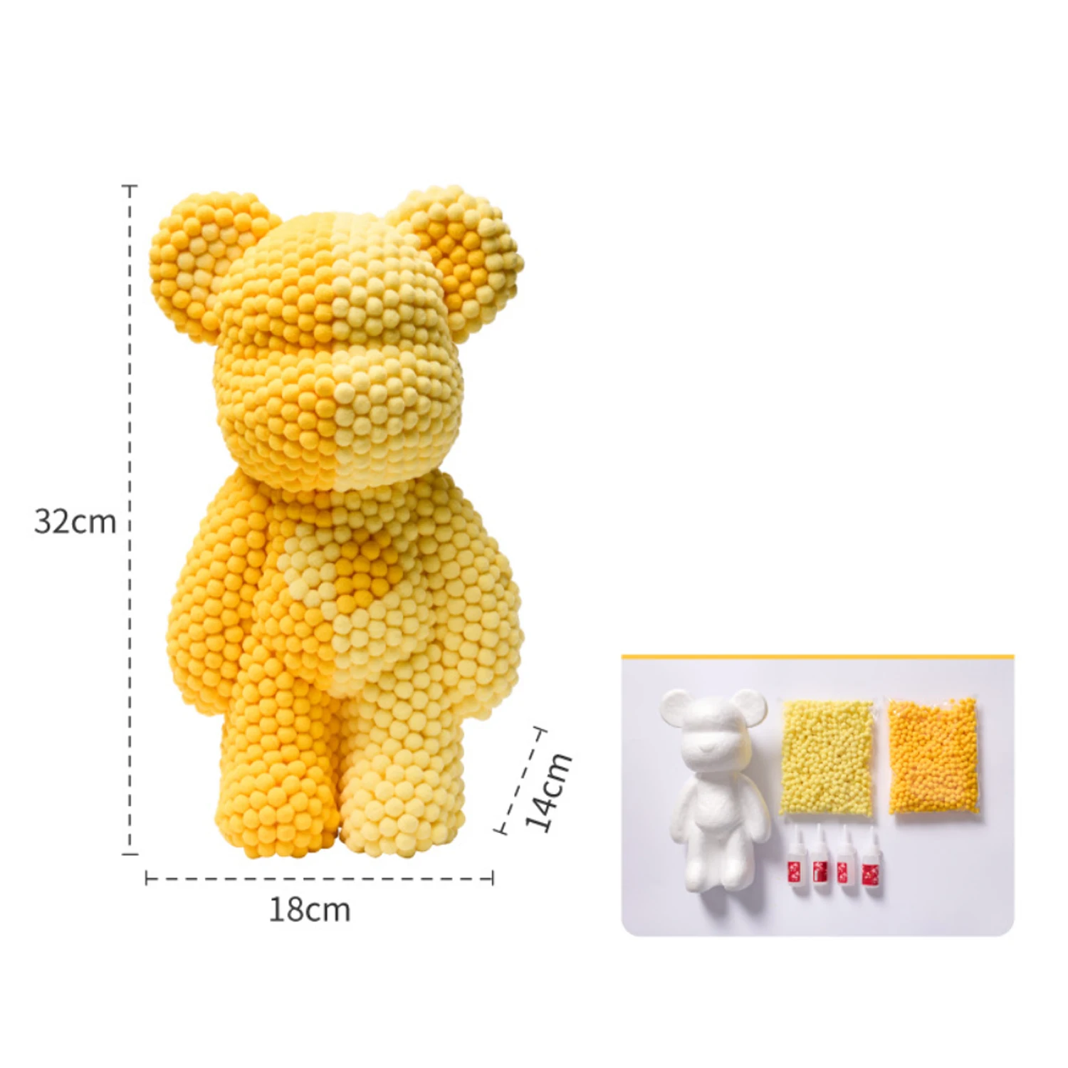 action figure granule diy toy decoration for children semi-finished material pack plastic high elastic hairball doll