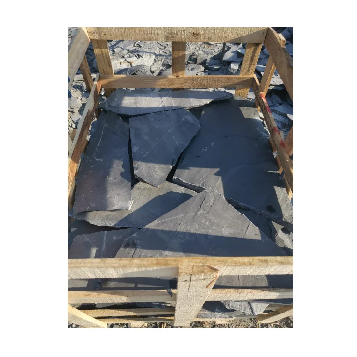 Природный Черный сланцевый камень случайный для наружного украшения пола