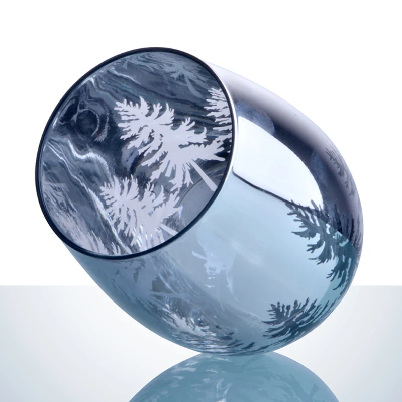 Best Selling Products 2021 in USA Online Sale  Gold and Silver Stemless Red Wine Glass for Christmas Gift