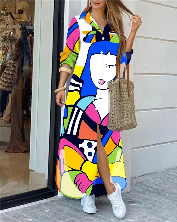 Plus size XXL size ladies Beach Wear Fashion Clothes  Boho Maxi Dresses Women Long Shirt Dresses 2023