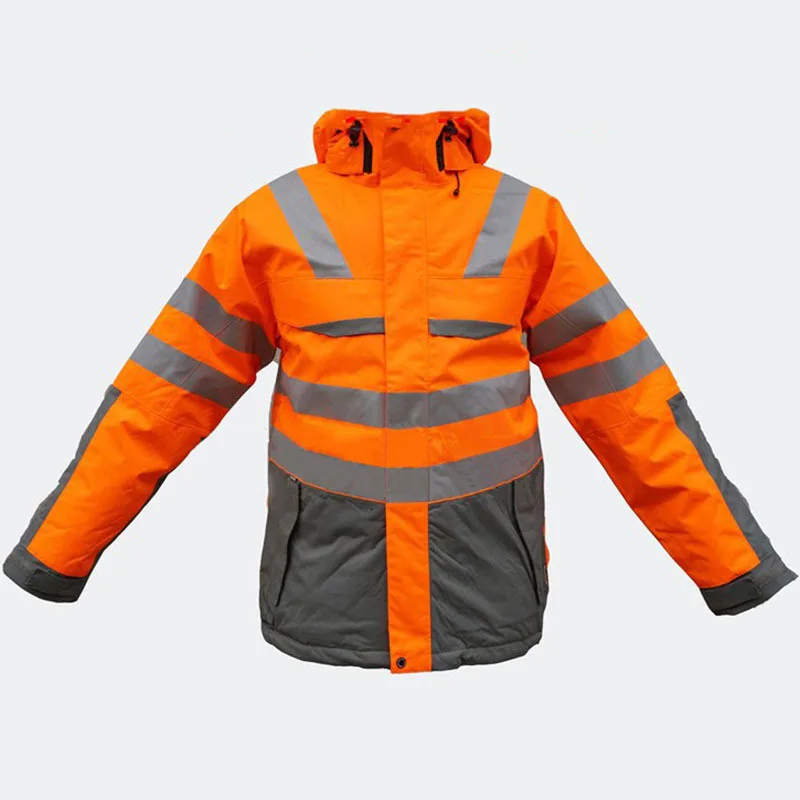 Custom Mens Winter Hi Vis Reflective Outerwear Safety Wear Workwear Jacket