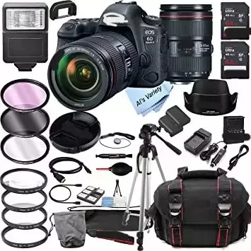 TRENDING HOT 5D 6D Mark II DSLR Camera w/EF 24-105MM F/4 L is II USM Zoom Lens + Case + Tripod + Filters