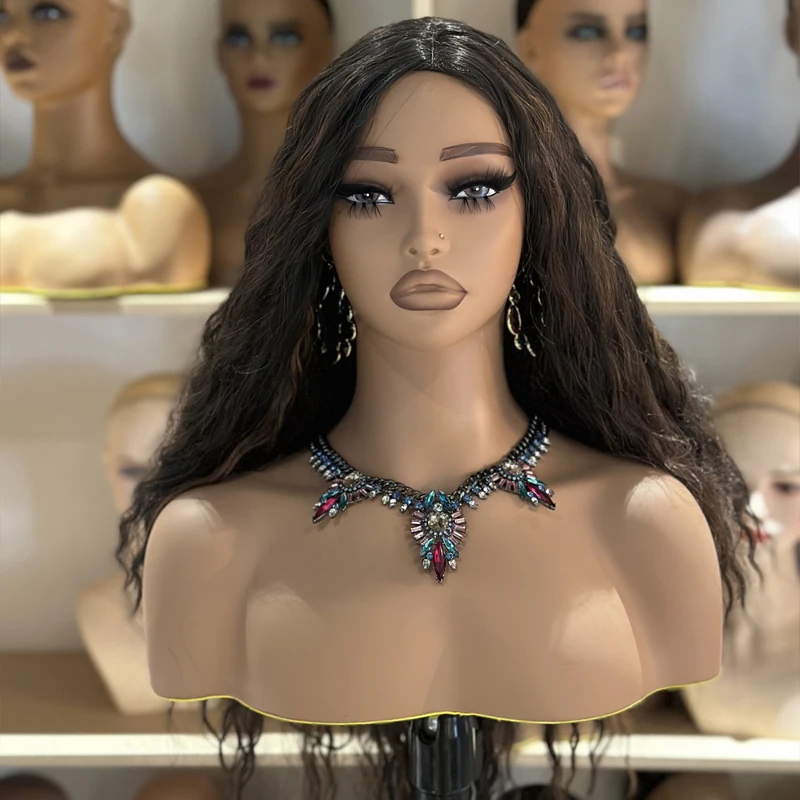Practice Mannequin Head with Human Hair TKA Realistic Bust Black Brown Female Mannequin Head Wig Stand Display Mannequin Head