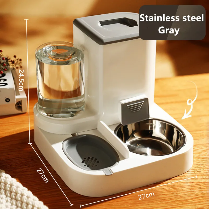 Wholesale 2 in 1 Dog Cat Bowls Drinking Fountain Nonslip Automatic Pet Food Feeders Water Dispenser